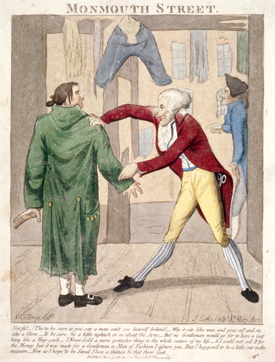 – Ulica Monmouth. Nie pasuje! ...”, 1789 autorstwa J Cooke