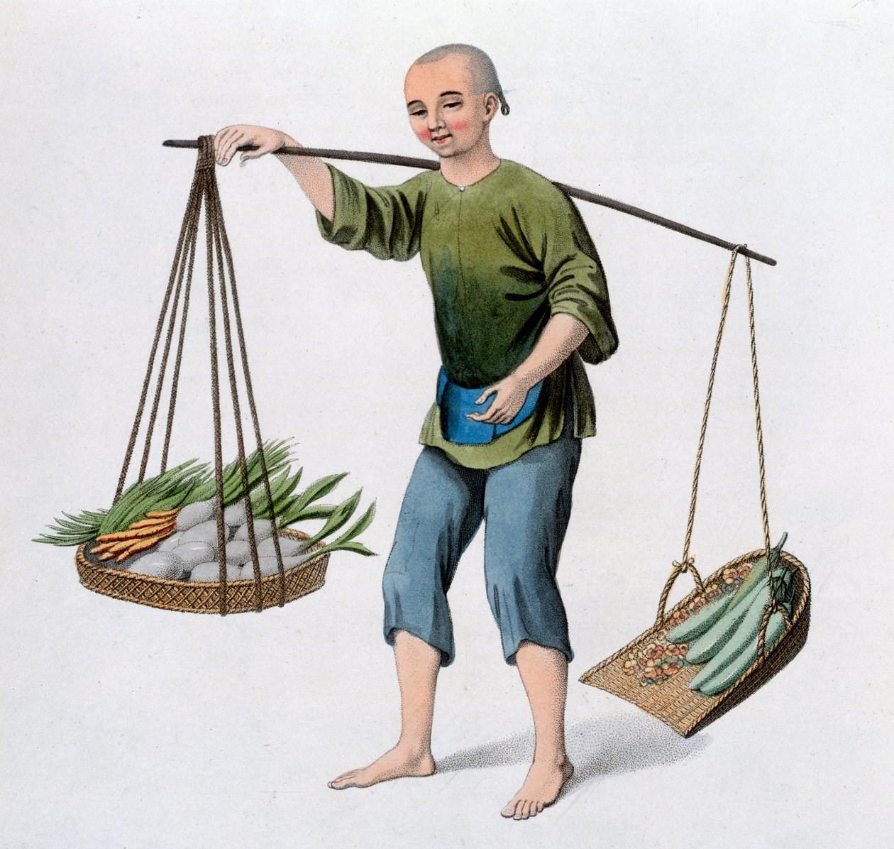 Chłopiec z warzywami, 1800 autorstwa J Dadley