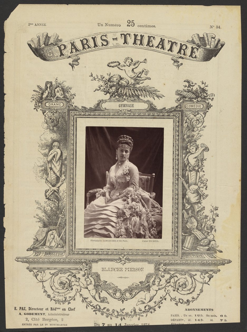 Teatr Paryski: Blanche Pierson autorstwa J. Émile Tourtin