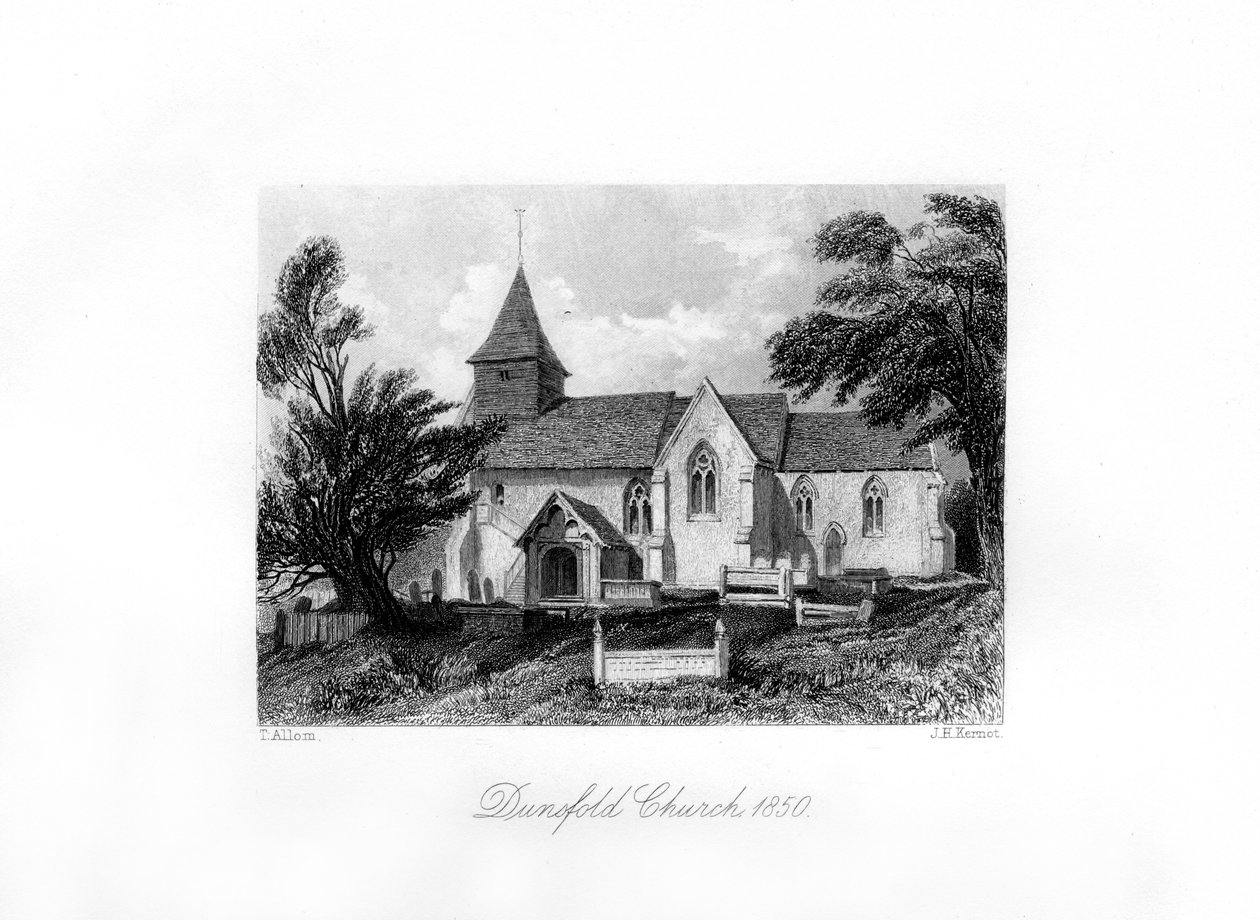 Kościół Dunsfold, Surrey, 1850 autorstwa J. H. Kernot
