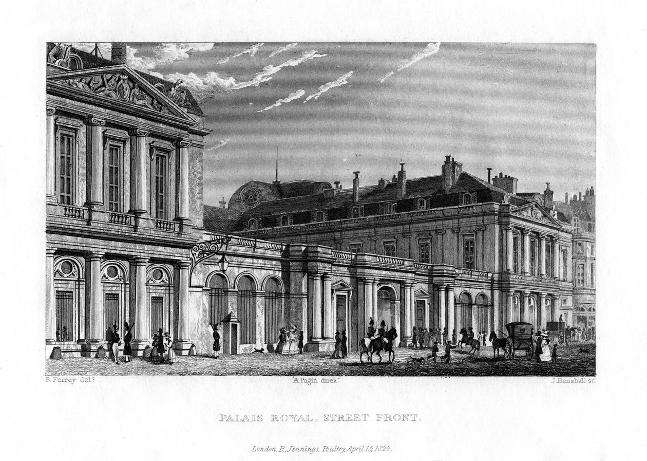 Pałac Królewski, Paryż, Francja, 1829 autorstwa J. Hanshall