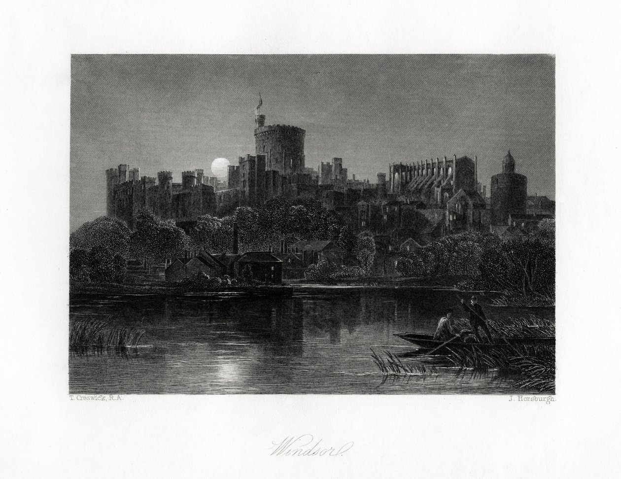 Zamek Windsor, Berkshire, XIX wiek autorstwa J. Horsburgh