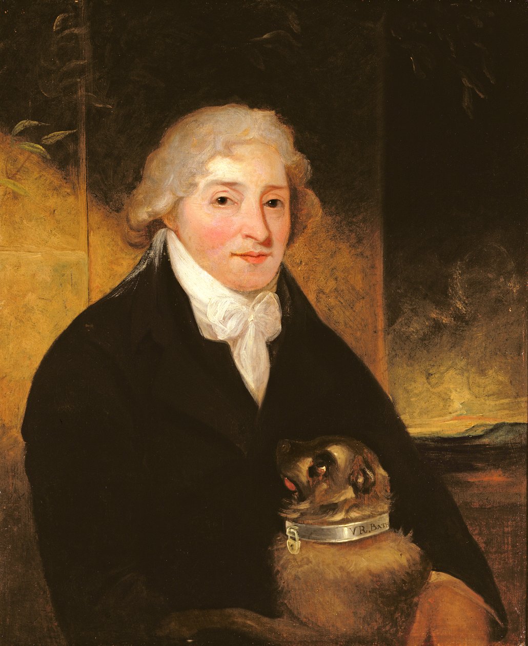 Venanzio Rauzzini z psem Turk, ok.1795 autorstwa J. Hutchison