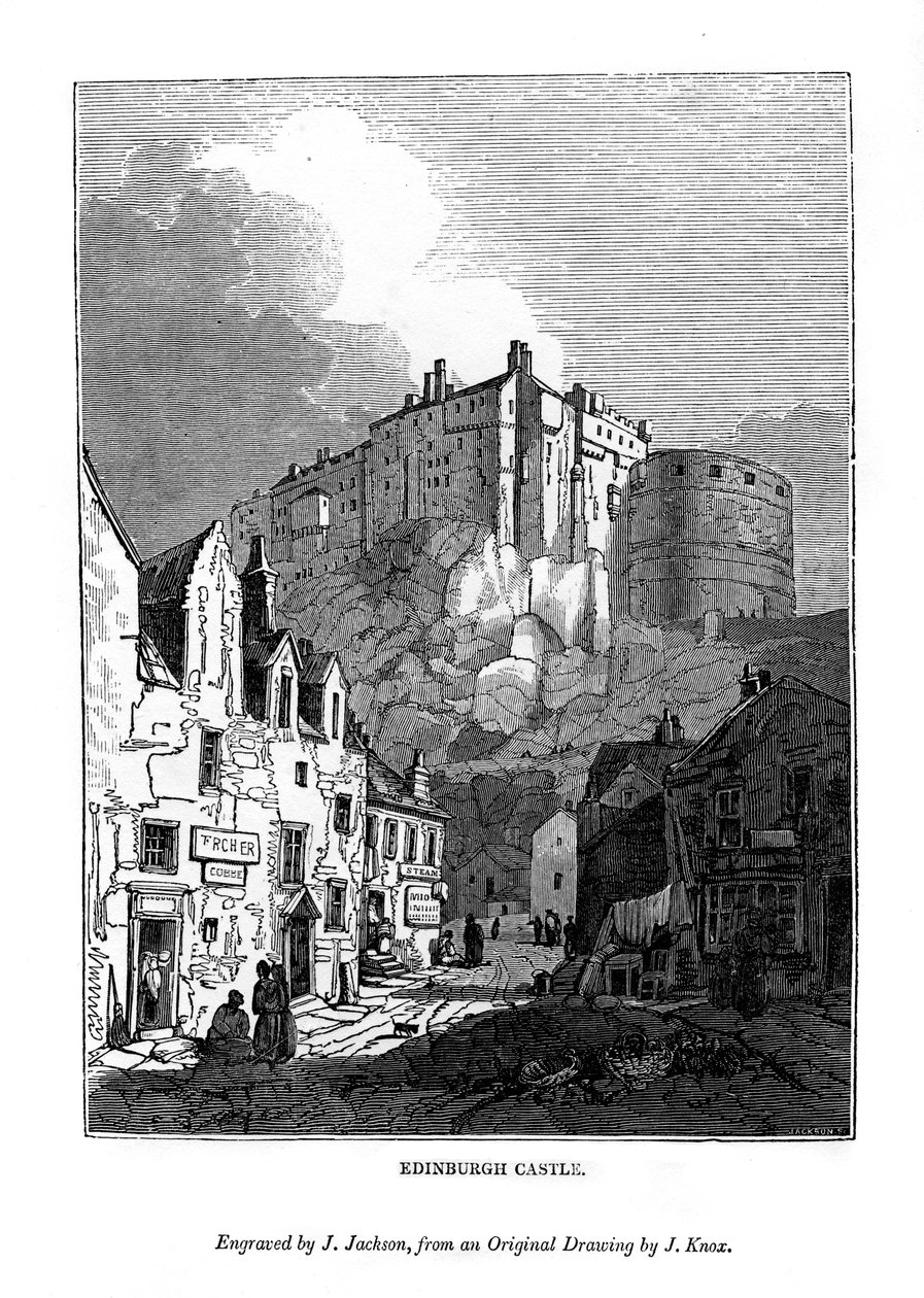 Zamek w Edynburgu, c1535-1570 1843 autorstwa J. Jackson