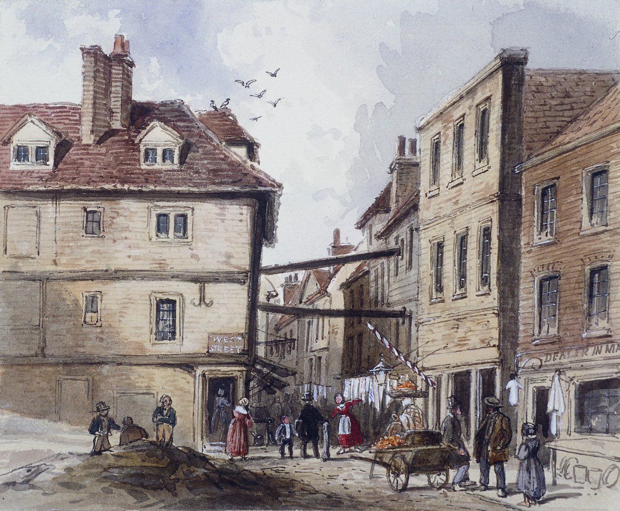 Chick Lane, Londyn, ok. 1840 autorstwa J Maund