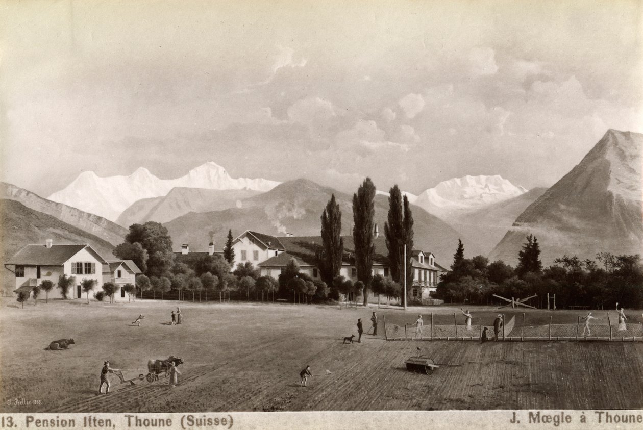 Pensjonat Liten, Thun, Szwajcaria, 1885 r. autorstwa J Moegle