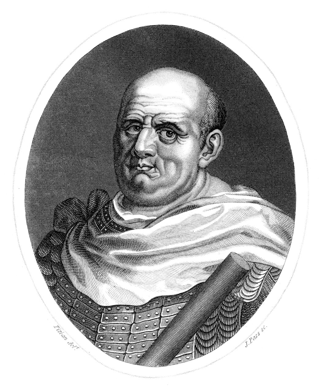 Cezar Wespazjan, cesarz rzymski. autorstwa J. Pass