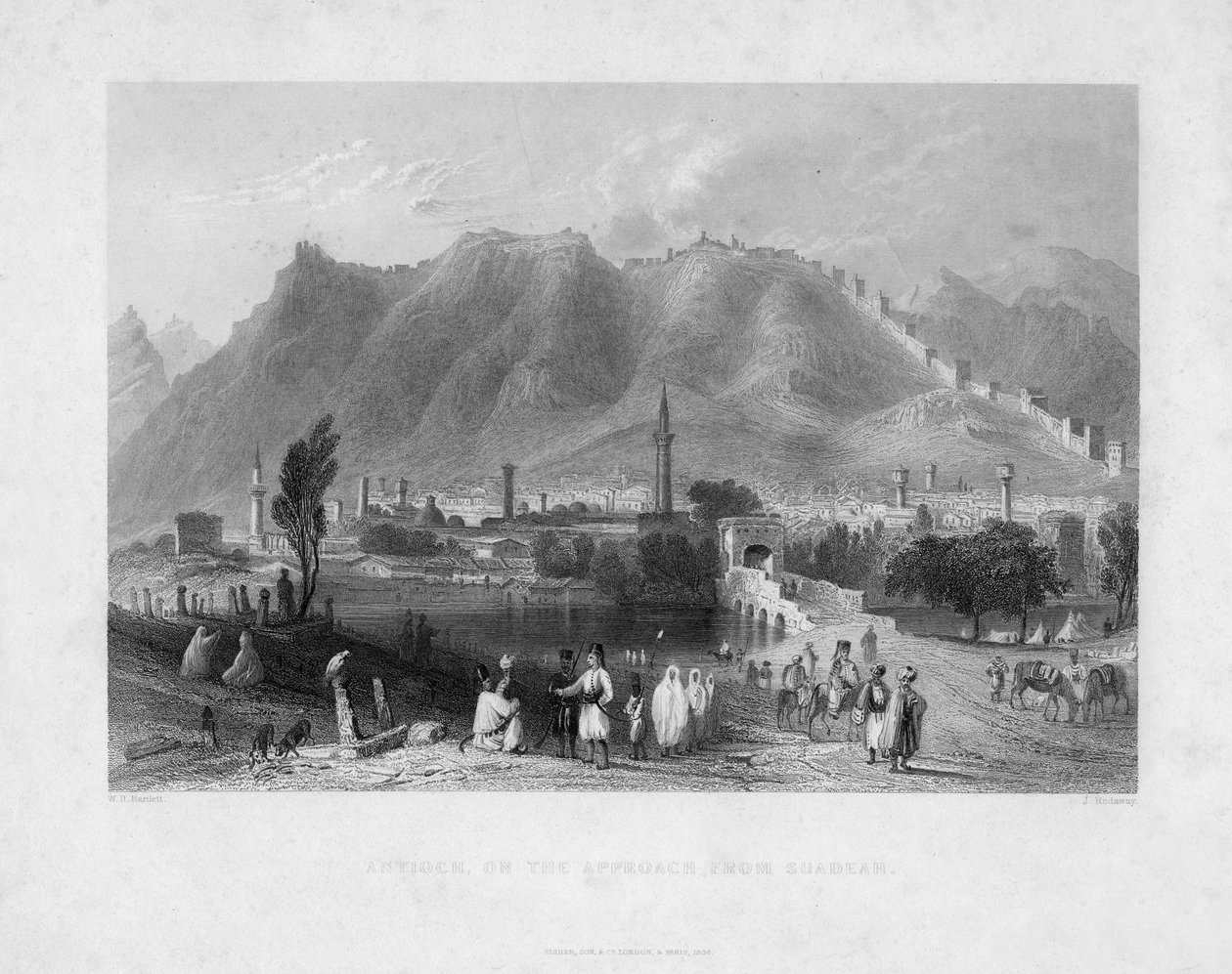 Antiochia, na podejściu z Suadeah, 1836 autorstwa J. Redaway