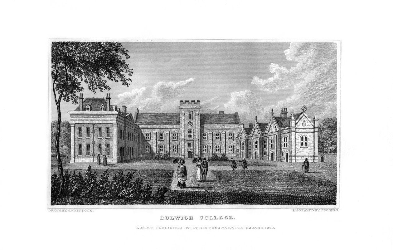 Dulwich College, Londyn, 1829. autorstwa J. Rogers