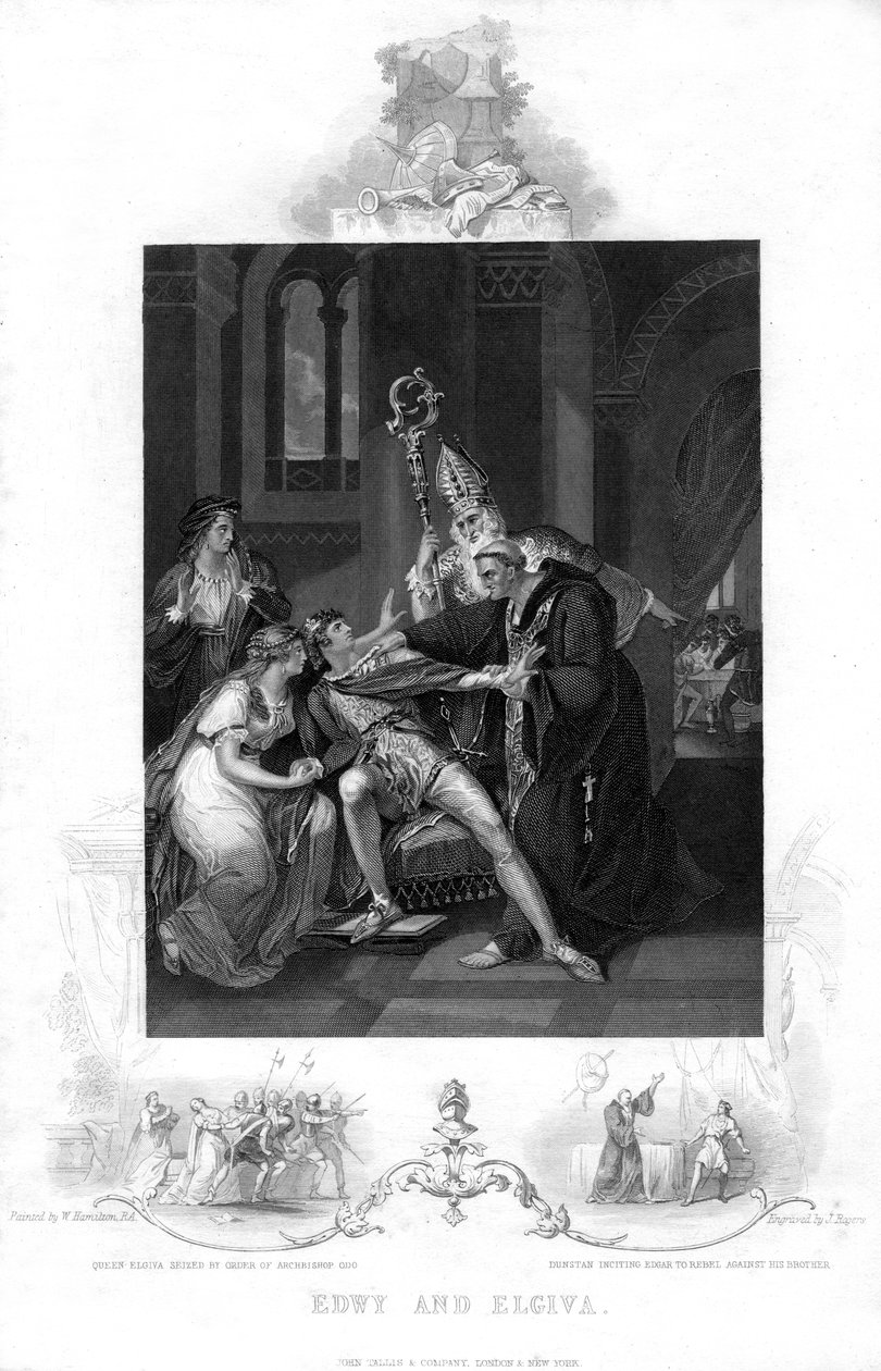 Edwy i Elgiva, XIX w. autorstwa J. Rogers
