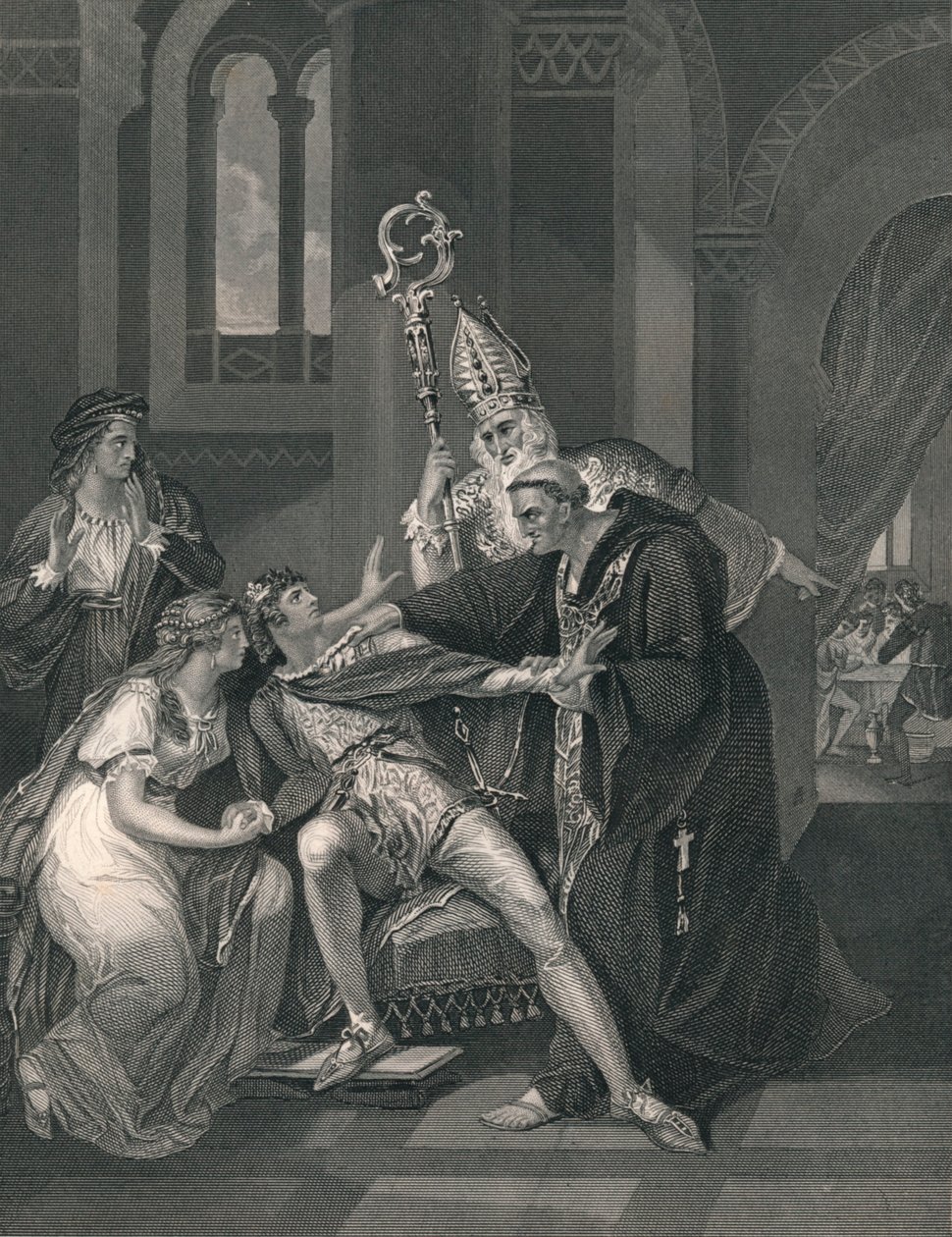 Edwy i Elgiva, połowa XIX wieku. autorstwa J. Rogers