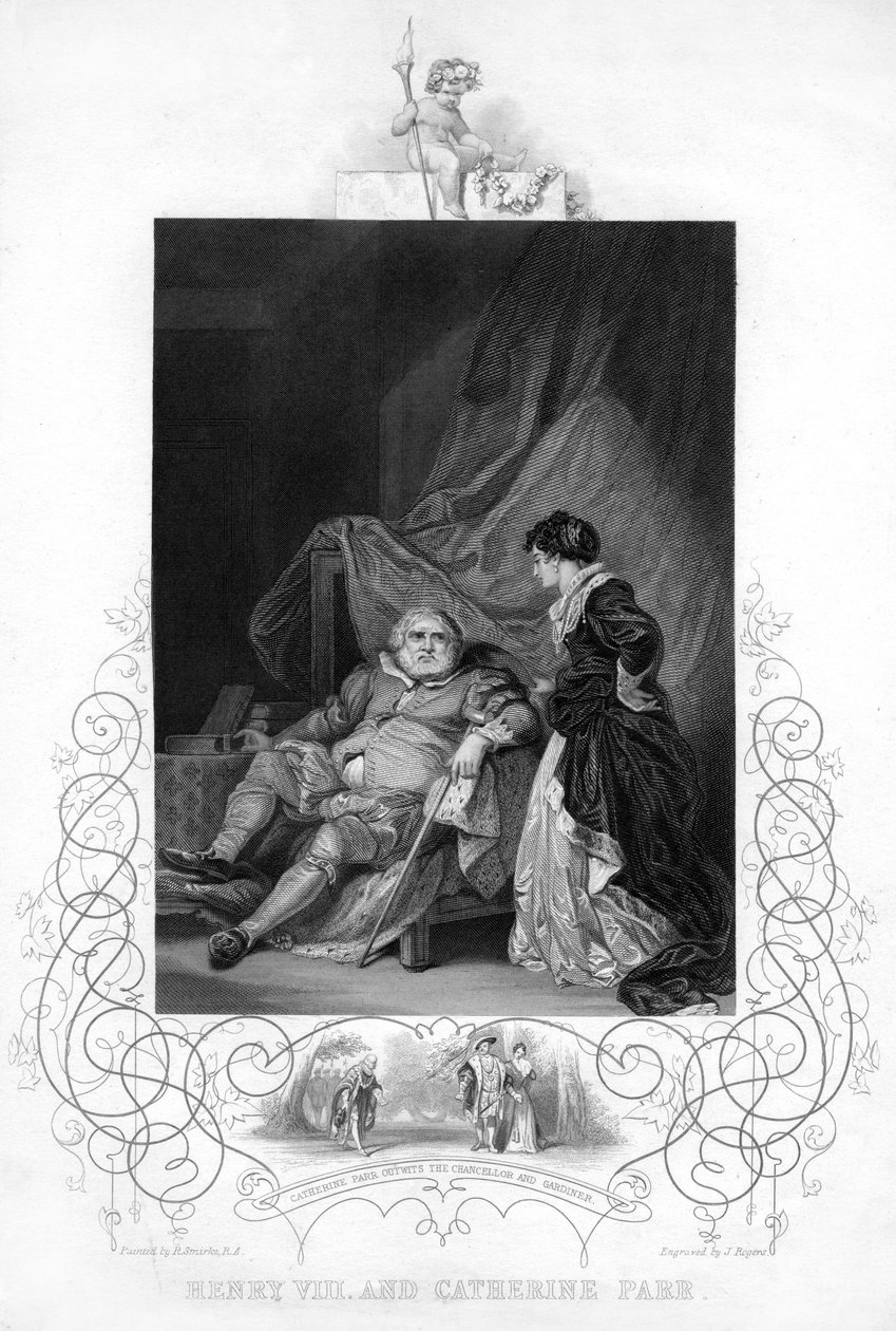 Henryk VIII i Katarzyna Parr, XIX w. autorstwa J. Rogers