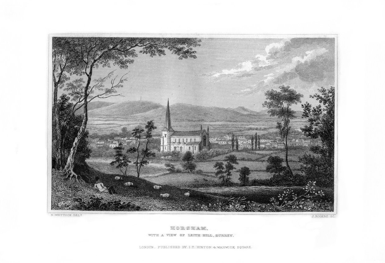 Horsham, West Sussex, Anglia, 1829. autorstwa J. Rogers