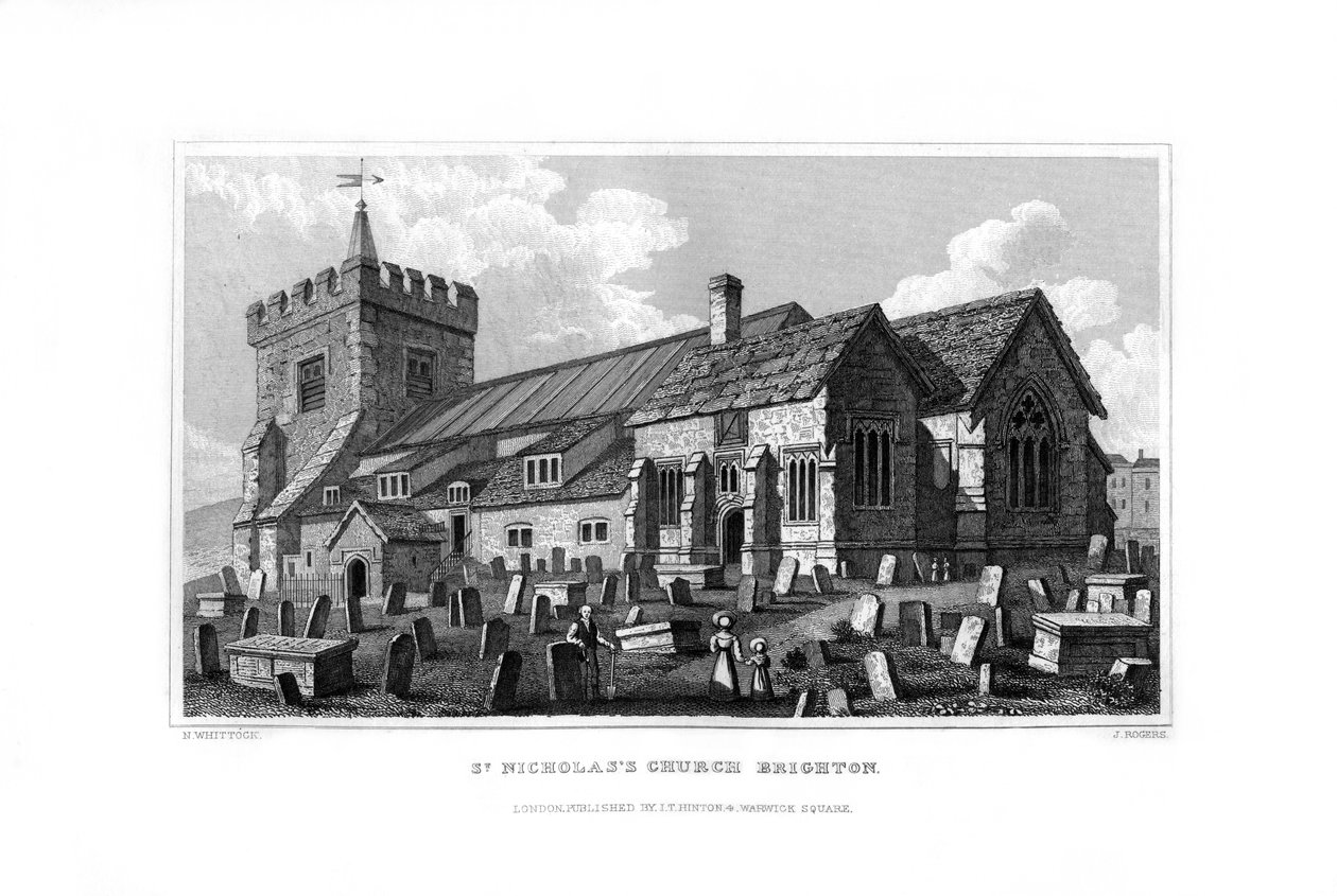 Kościół św. Mikołaja, Brighton, East Sussex, 1829. autorstwa J. Rogers