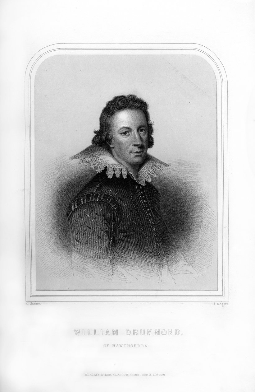 William Drummond, szkocki poeta, 1870. autorstwa J. Rogers