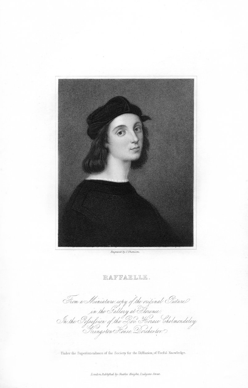 Rafael, włoski artysta renesansowy, ok. 1836. autorstwa J. Thomson