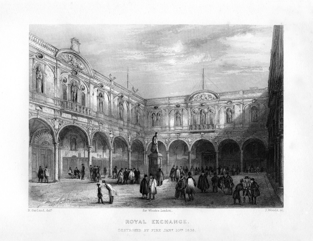The Royal Exchange, Londyn, XIX wiek. autorstwa J. Woods