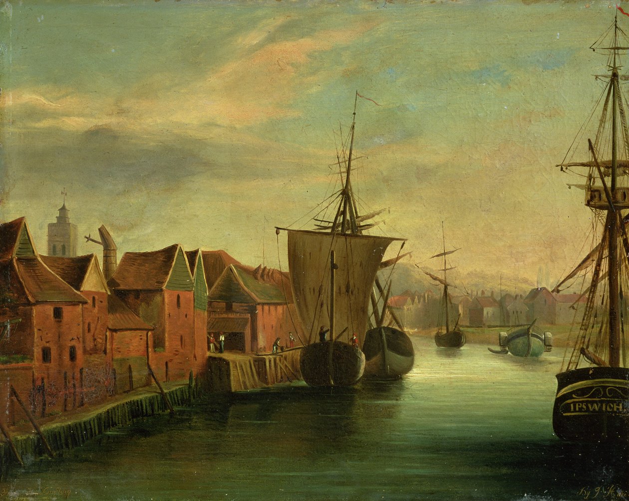 St. Catherines Quay, Ipswich, ok. 1830 (tablica) autorstwa Jabez Hare
