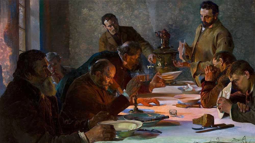 Christmas Eve in Siberia.nPolski: Wigilia na Syberii.n autorstwa Jacek Malczewski