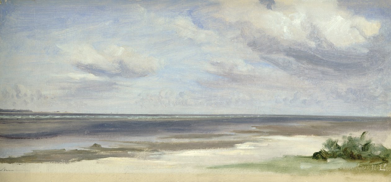 Plaża nad Bałtykiem w Laboe, 1842 (wc na papierze na kartonie) autorstwa Jacob Gensler