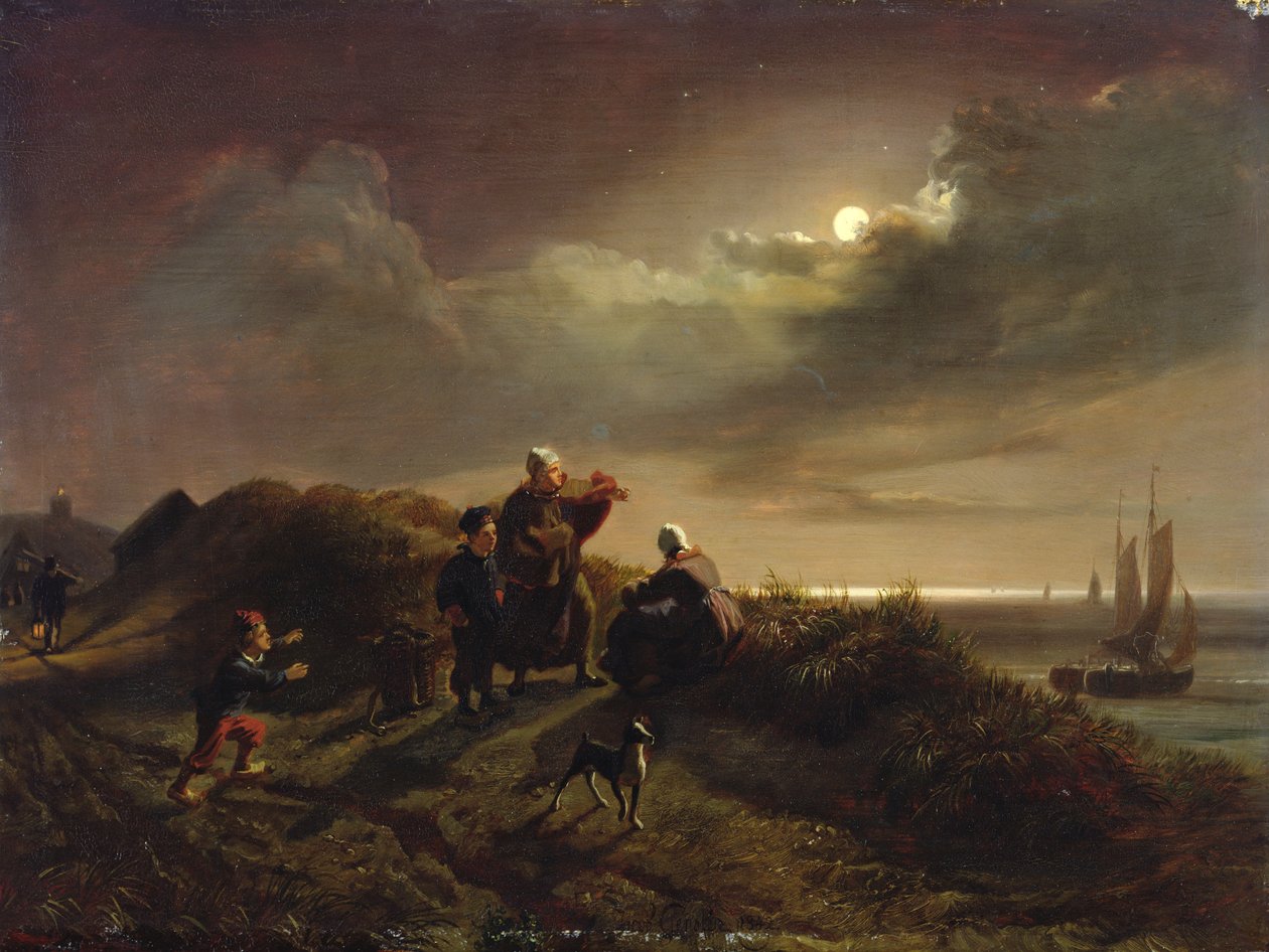 Na wybrzeżu w pobliżu Scheveningen, 1842 r. autorstwa Jacob Gensler