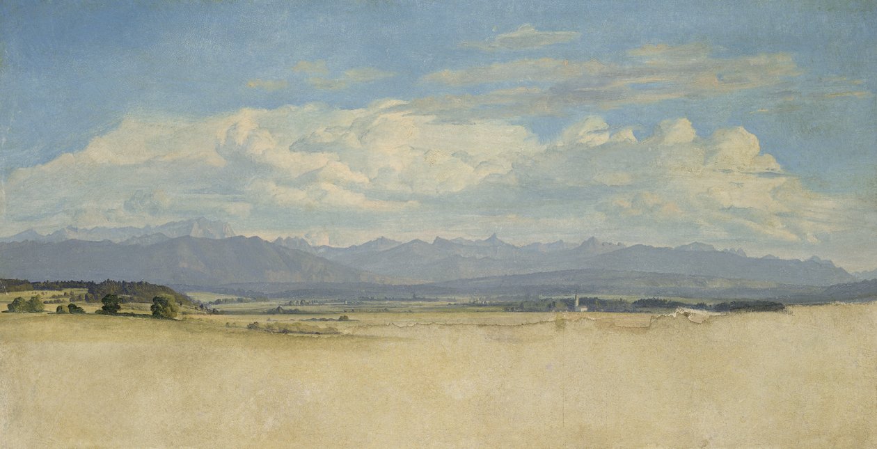 Słoneczna panorama górska, 1829 autorstwa Jacob Gensler