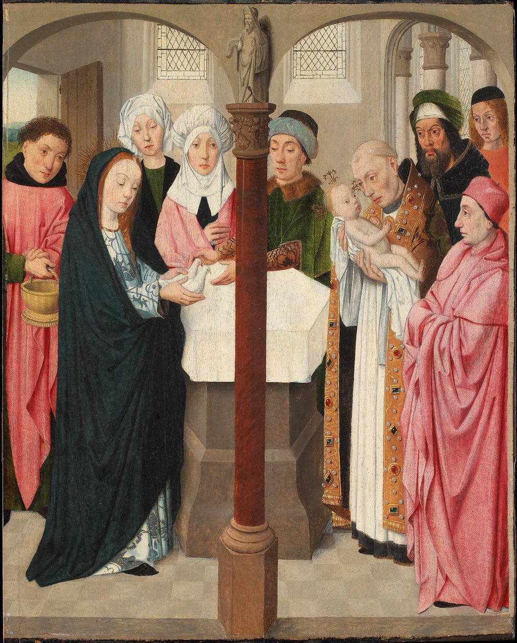 Ofiarowanie w świątyni, ok. 1490-1500 (olej i tempera na panelu) autorstwa Jacob Jansz.