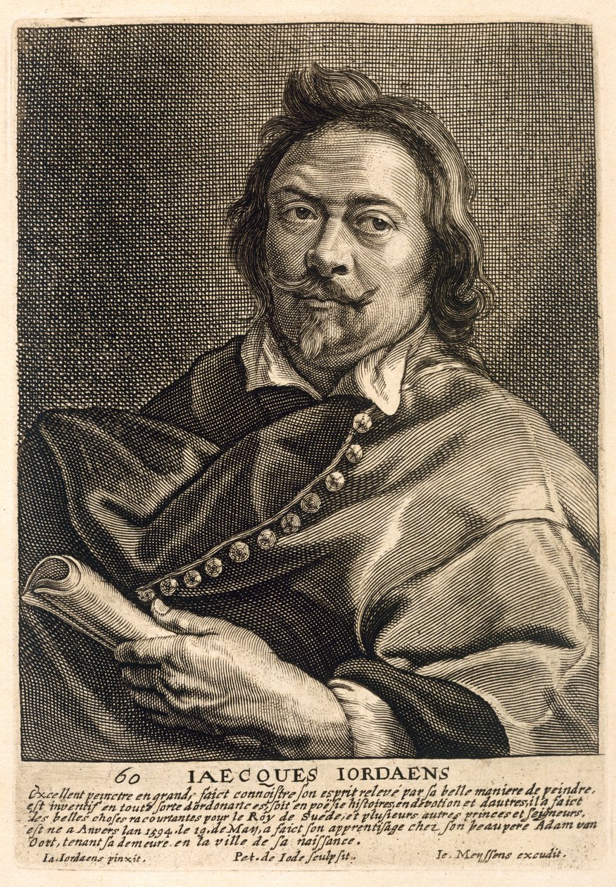 Autoportret, rytowany przez Johannesa Meyssensa (1612-70) autorstwa Jacob Jordaens