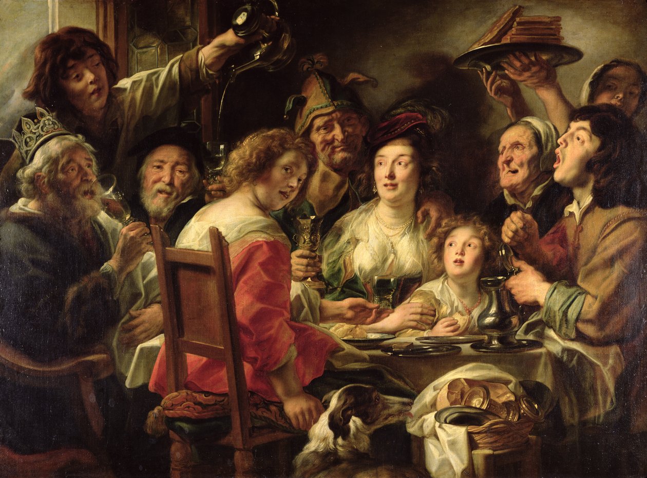 Król pije autorstwa Jacob Jordaens