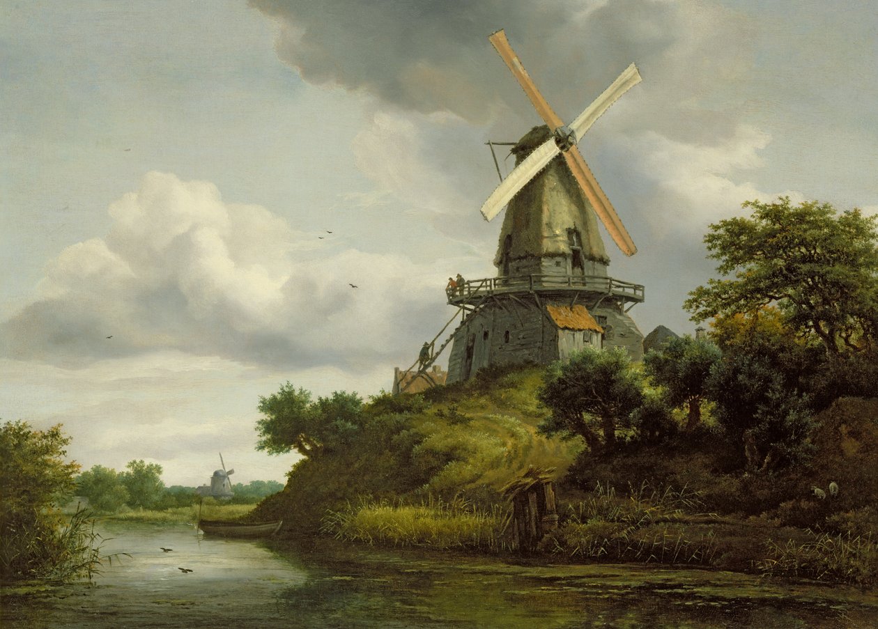 Wiatrak nad rzeką autorstwa Jacob van Ruisdael