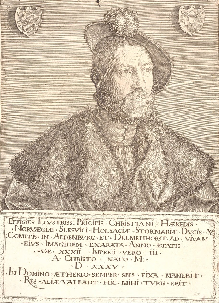 Portret króla Christiana III autorstwa Jacob Binck