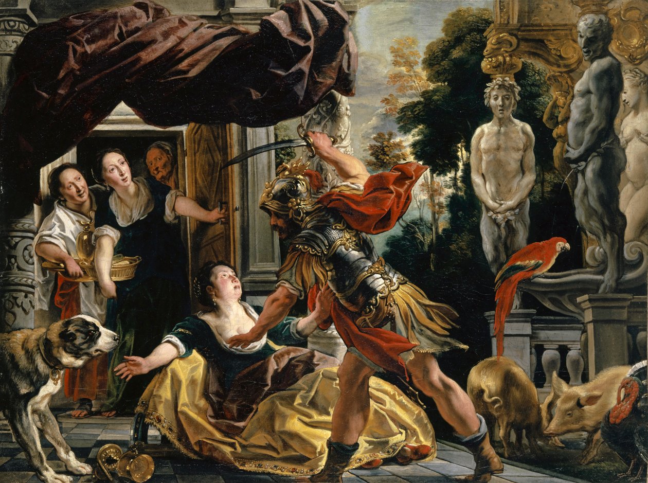 Ulisses zagrażający Kirke, ok. 1630-1635 autorstwa Jacob Jordaens
