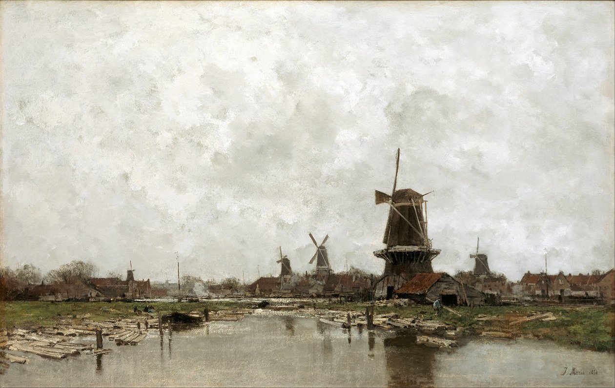 Pięć wiatraków autorstwa Jacob Maris