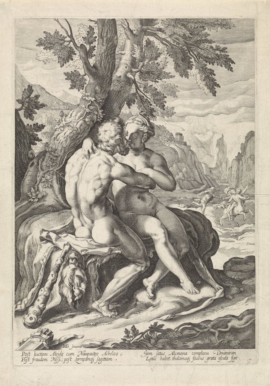 Herkules w Deianira autorstwa Jacob Matham