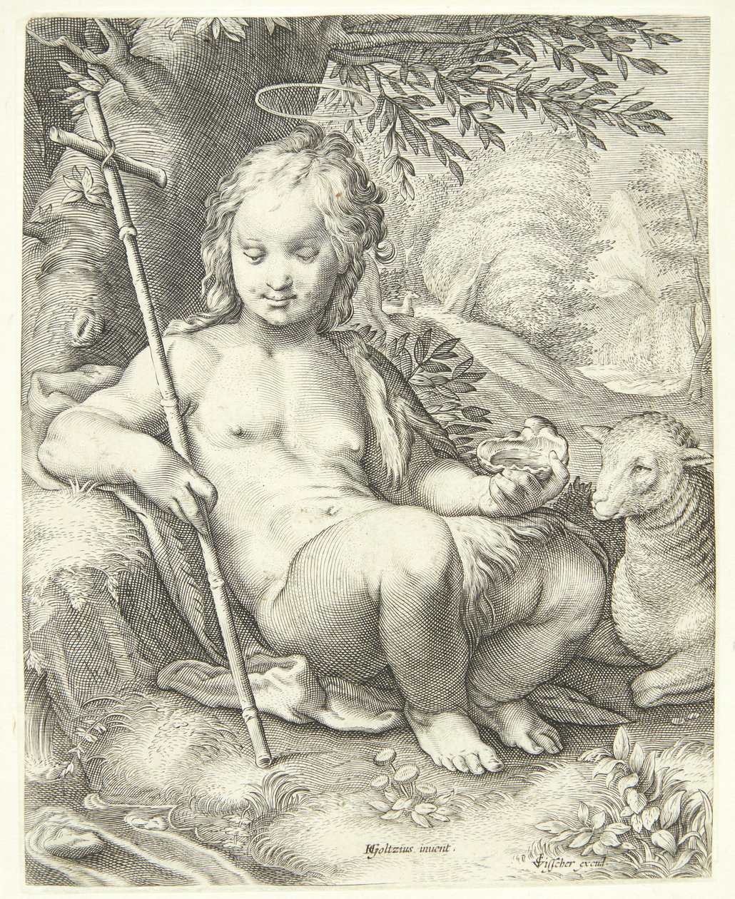 Jan Chrzciciel na pustyni autorstwa Jacob Matham