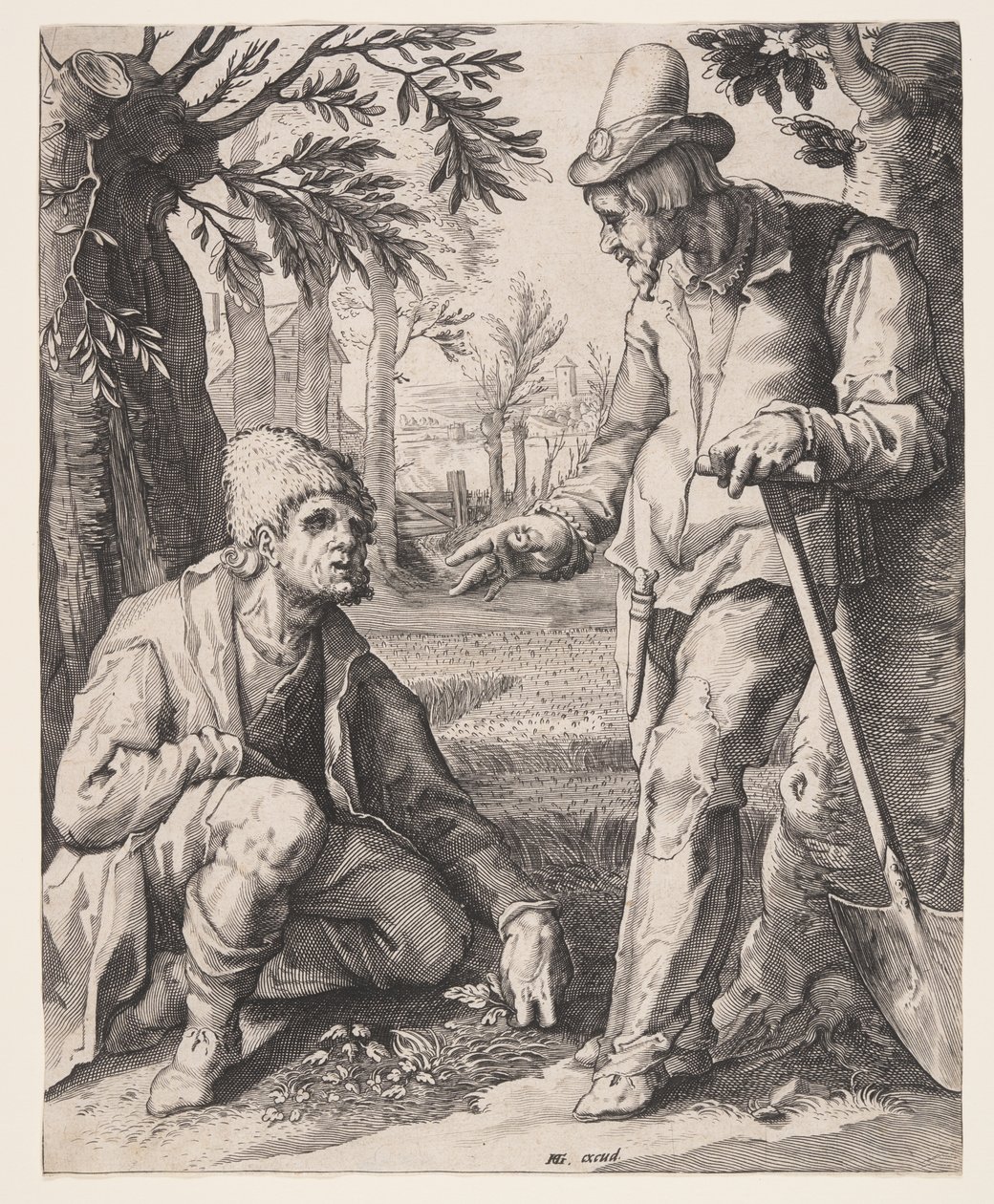 Dwóch chłopów autorstwa Jacob Matham