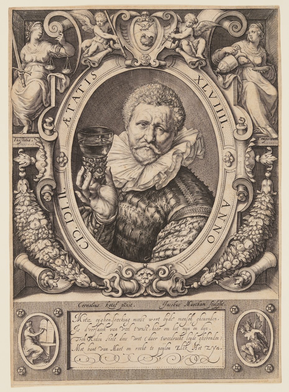 Vincent Jacobsz. Coster, handlarz winem autorstwa Jacob Matham