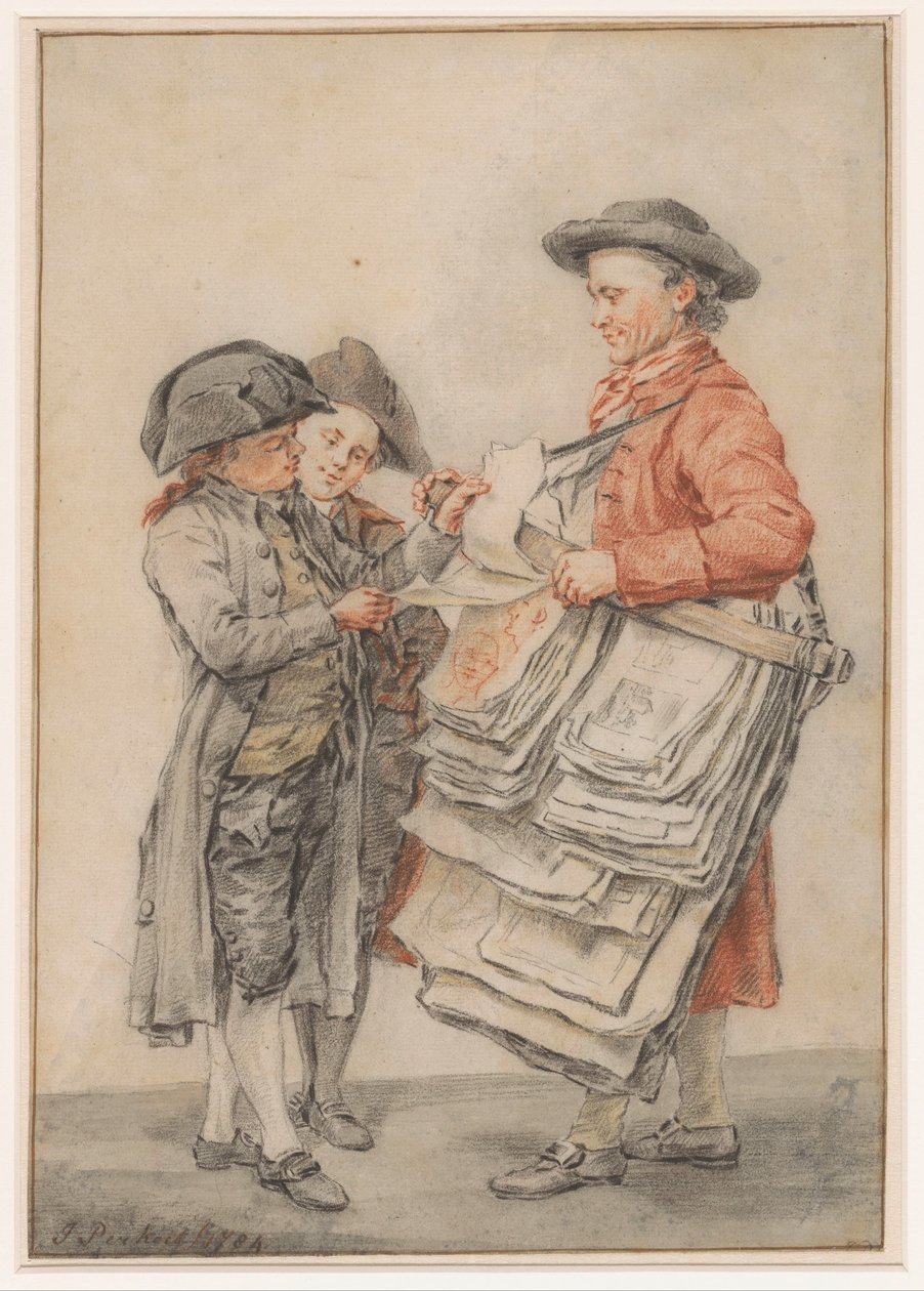 De prentverkoper autorstwa Jacob Perkois (signed by artist)