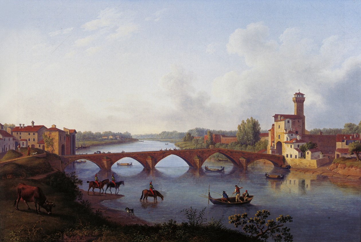 Ponte a Mare w Pizie autorstwa Jacob Philipp Hackert