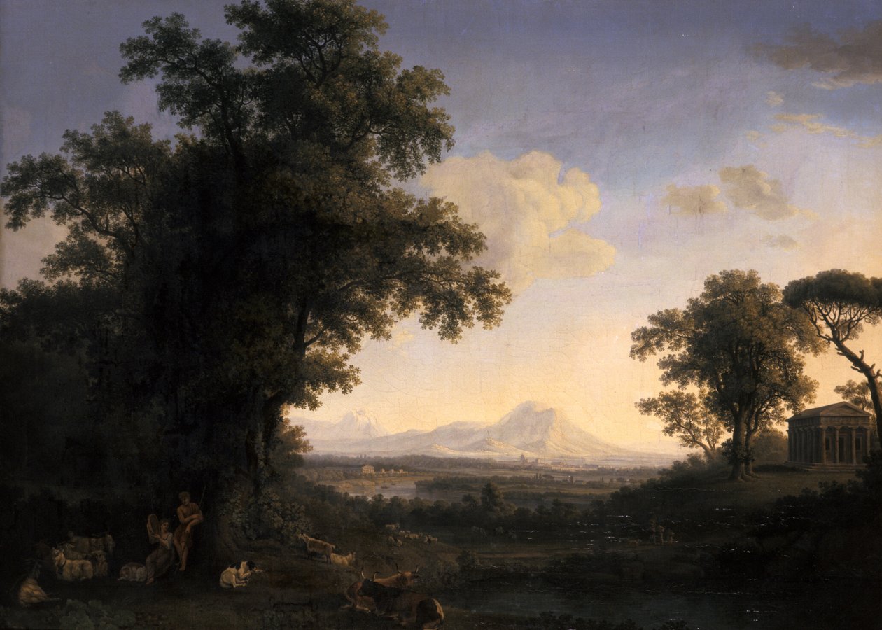 Krajobraz Arkadii, 1829 autorstwa Jacob Philippe Hackert