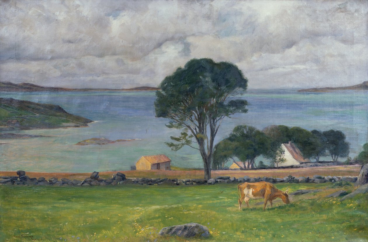 Krowy w krajobrazie autorstwa Jacob Sømme