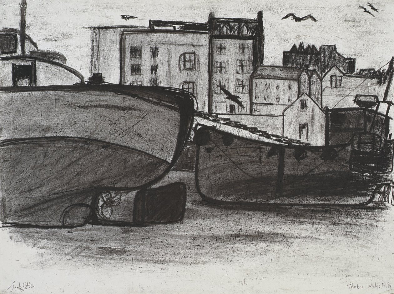 Tenby, 1994 (węgiel na papierze) autorstwa Jacob Sutton