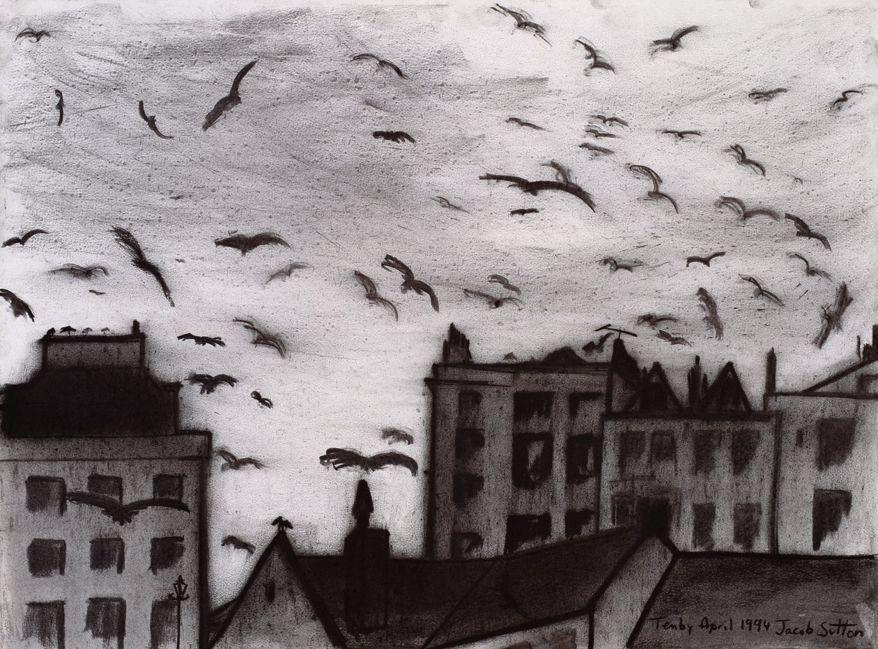 Tenby, 1994 (węgiel na papierze) autorstwa Jacob Sutton