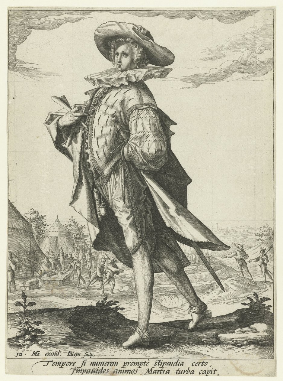 skarbnik Oficerowie i żołnierze (tytuł serii) autorstwa Jacob de Gheyn (II)