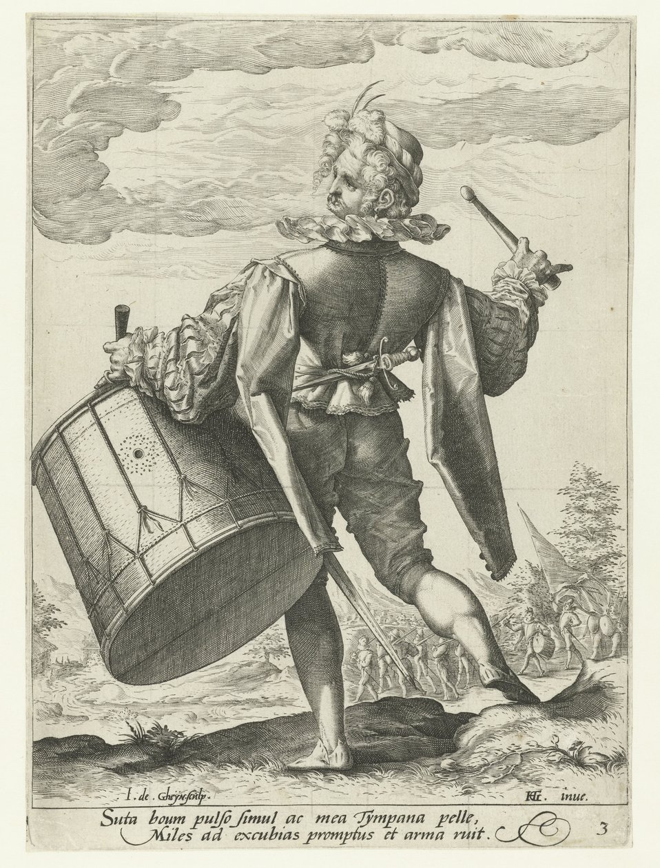 bęben Oficerowie i żołnierze (tytuł serii) autorstwa Jacob de Gheyn (II)