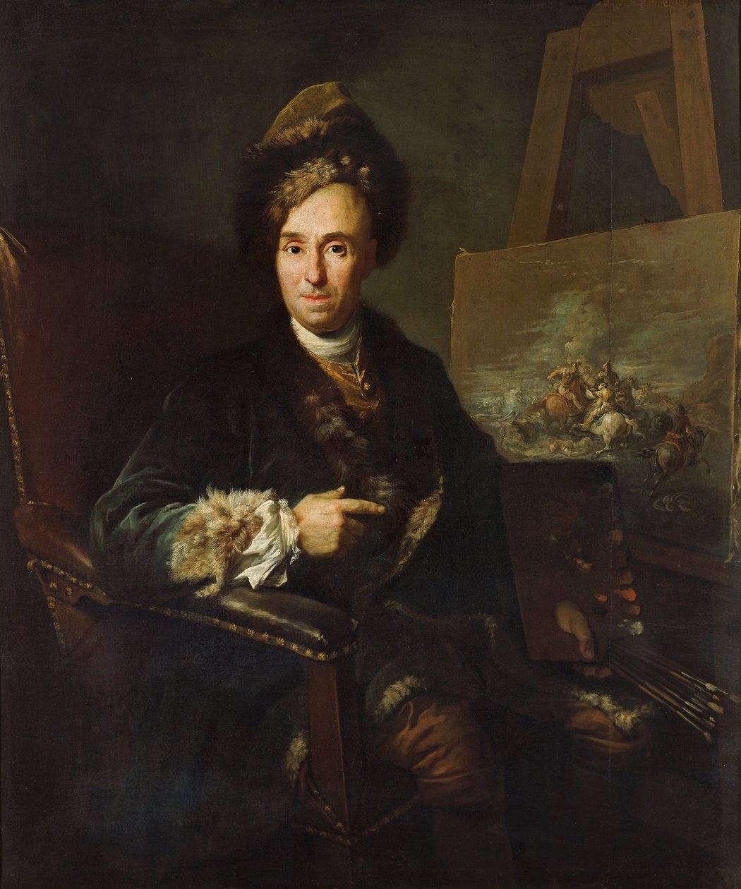 Malarz bitewny Ignace-Jacques Parrocel autorstwa Jacob van Schuppen