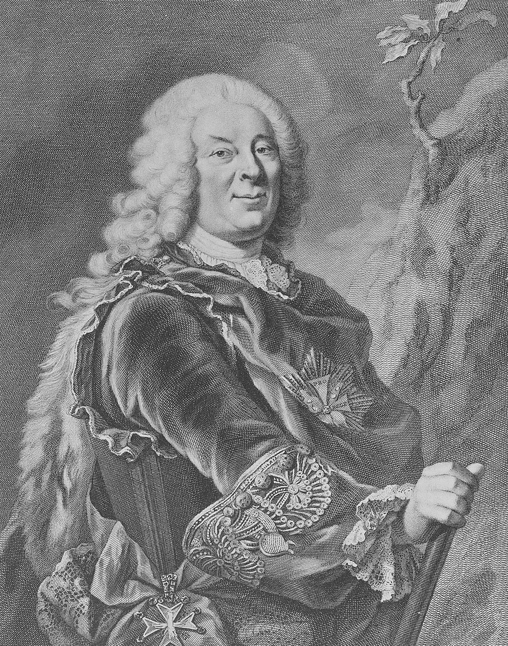Wilhelm VIII, Landgraf Hesji-Kassel, 1755 autorstwa Jacobus Houbraken