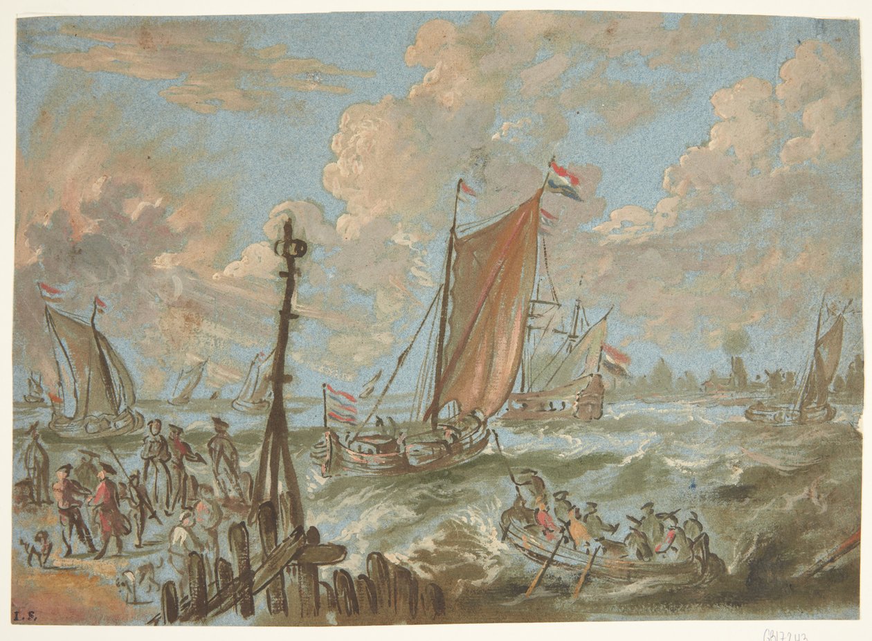 Port ze statkami do żagli autorstwa Jacobus Storck