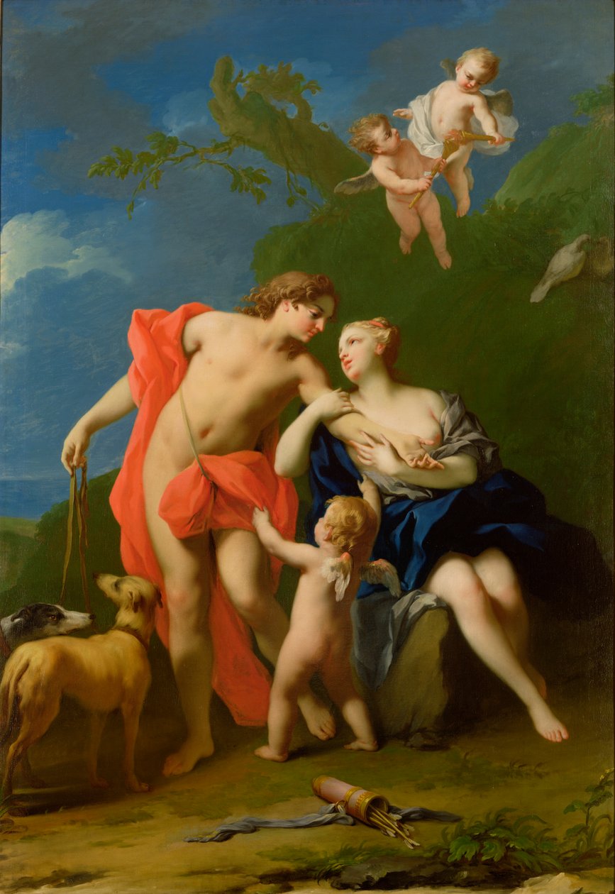 Wenus i Adonis autorstwa Jacopo Amigoni