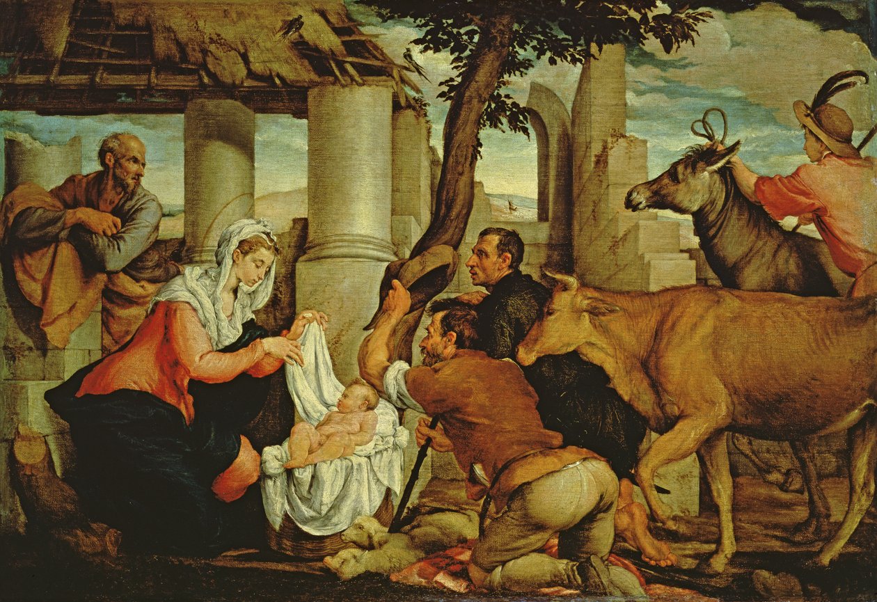 Adoracja pasterzy autorstwa Jacopo Bassano